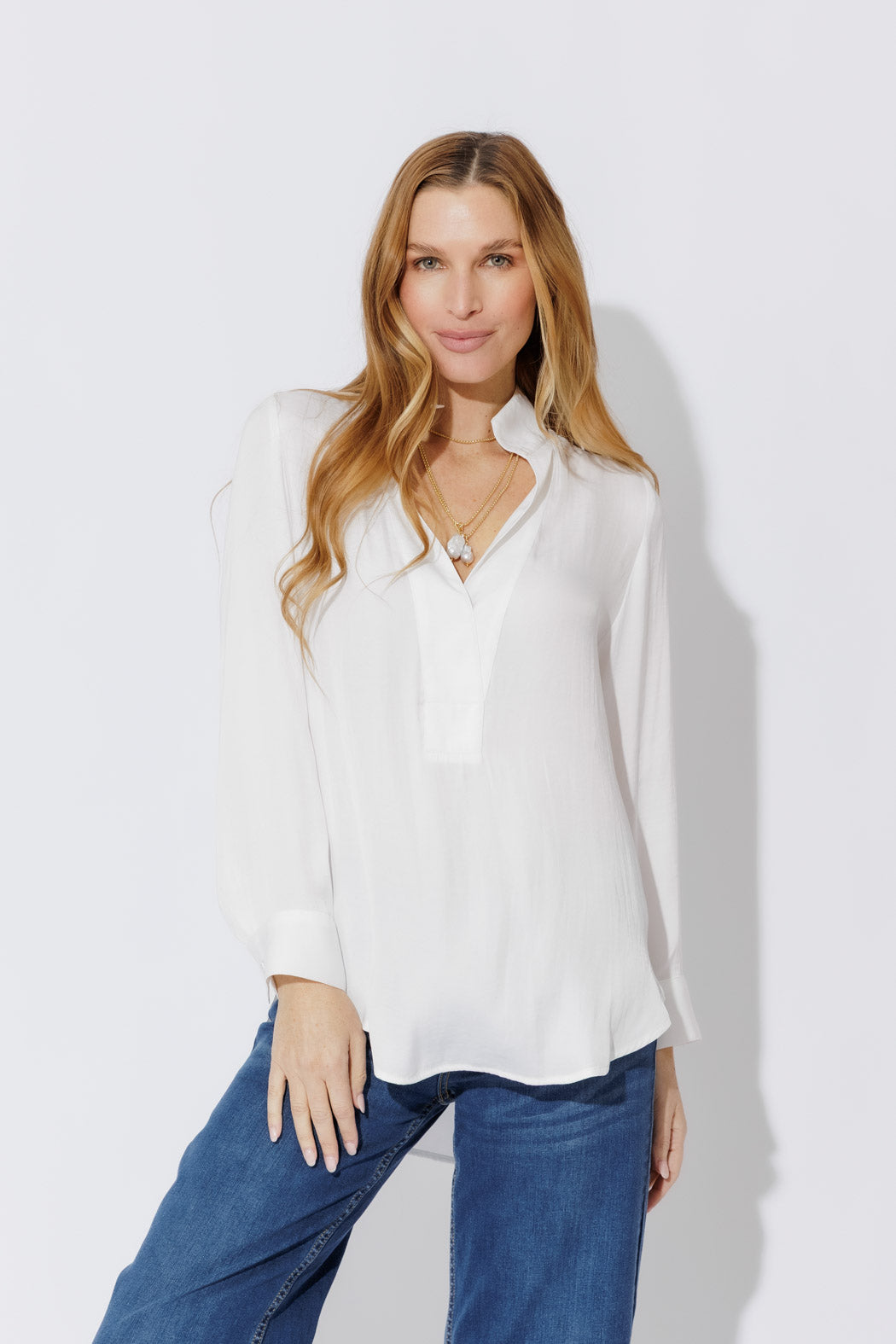 White Silky Milan Blogger Shirt