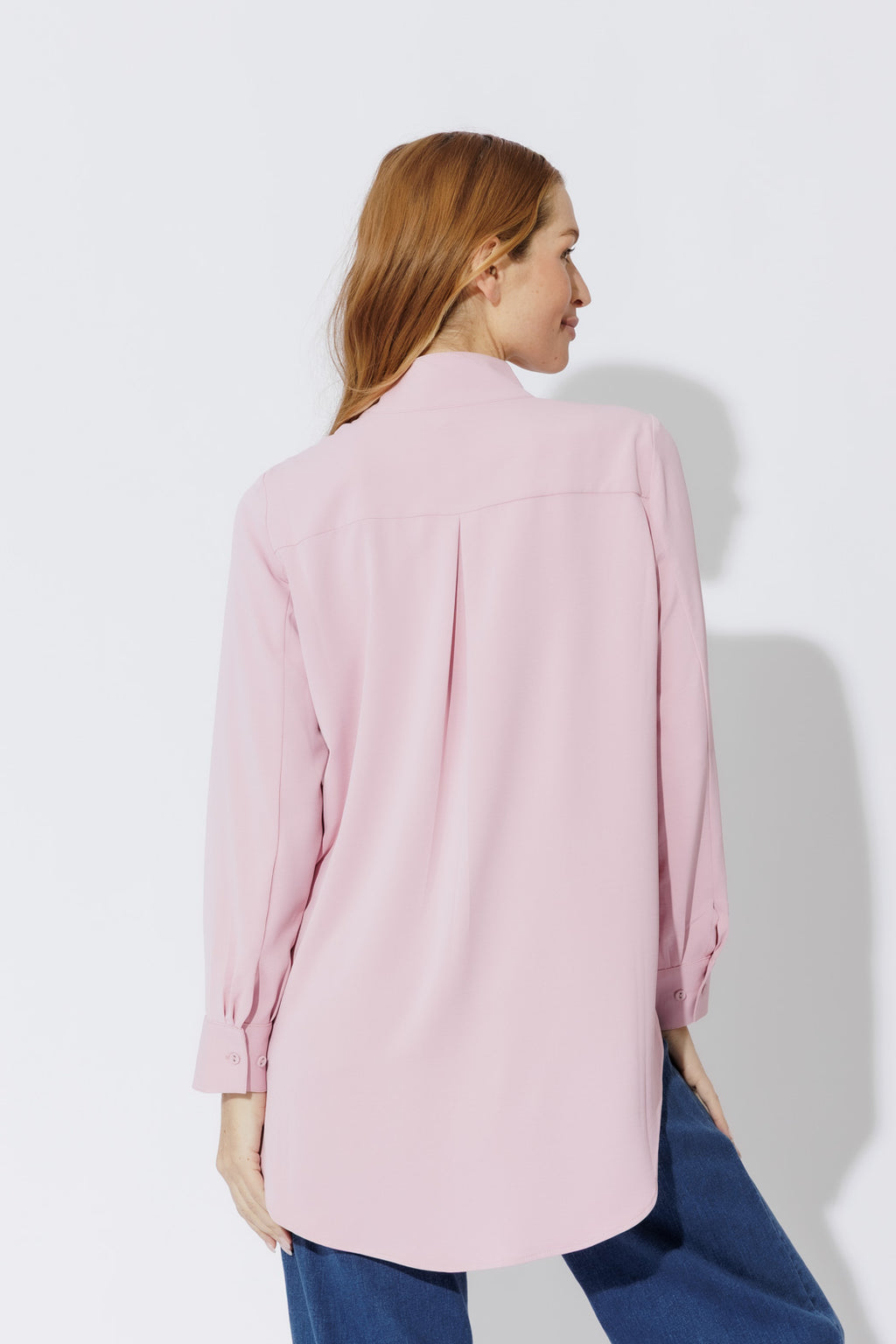 Pale Pink Luxury Longline Blogger Shirt Pale Pink