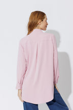 Pale Pink Luxury Longline Blogger Shirt Pale Pink