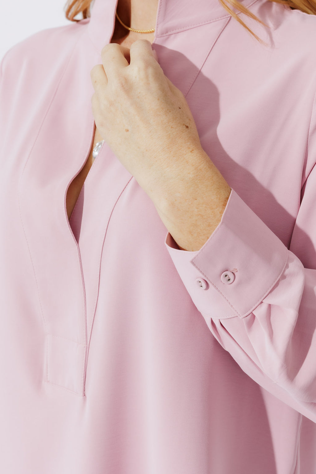 Pale Pink Luxury Longline Blogger Shirt Pale Pink