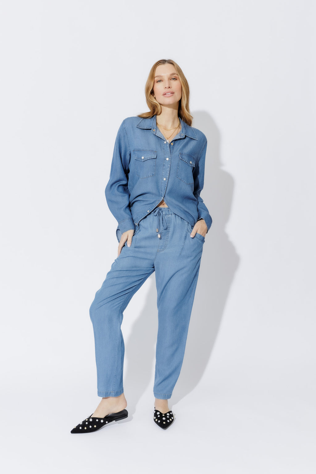 Mid Denim Tencel Vintage Shirt