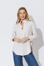 Taupe Cotton Milan Blogger Shirt
