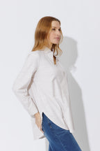 Taupe Cotton Milan Blogger Shirt
