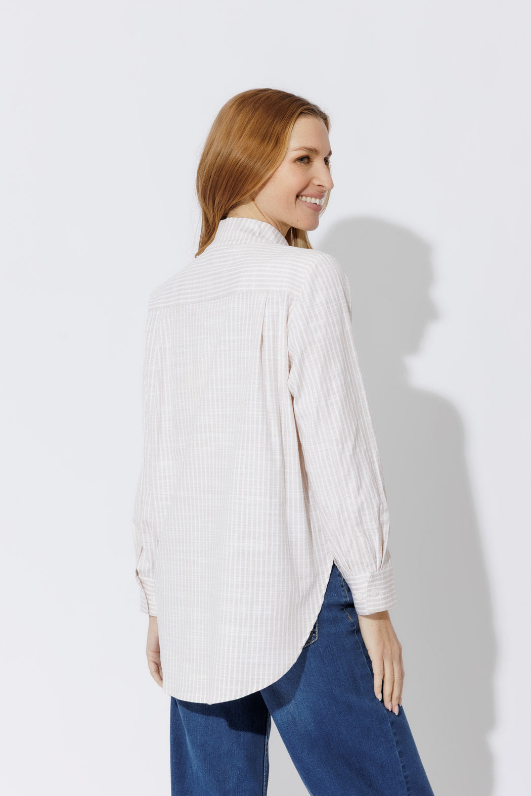 Taupe Cotton Milan Blogger Shirt