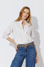 Taupe Cotton Milan Blogger Shirt