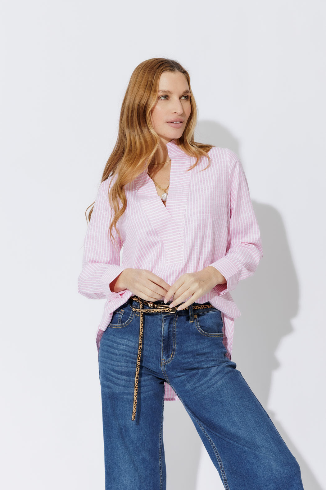 Pink Cotton Milan Blogger Shirt