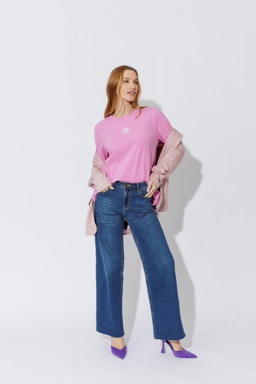 Pink Embroidered T-Shirt