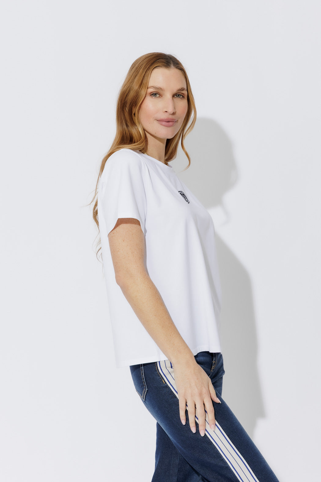 White Embroidered Logo T-Shirt