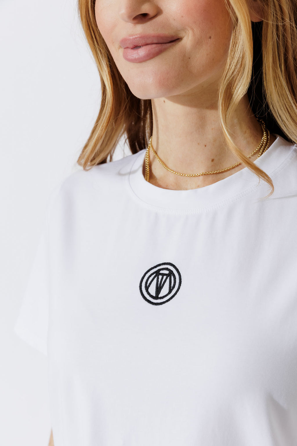 White Embroidered Logo T-Shirt