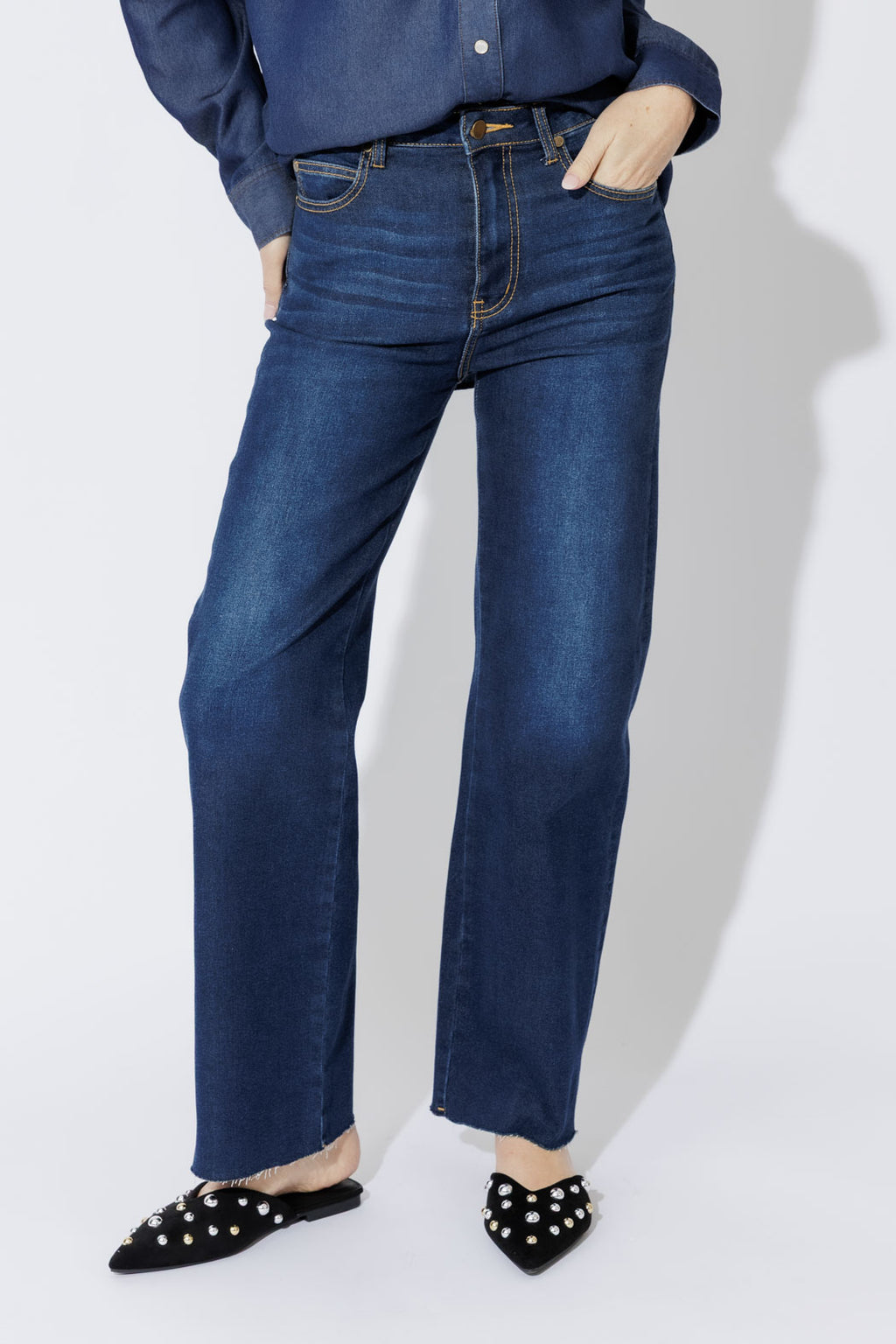 Dark Denim Wide Leg Jean