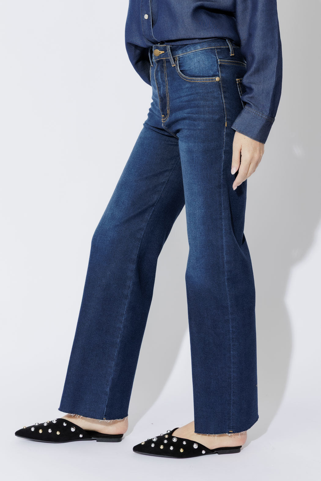 Dark Denim Wide Leg Jean