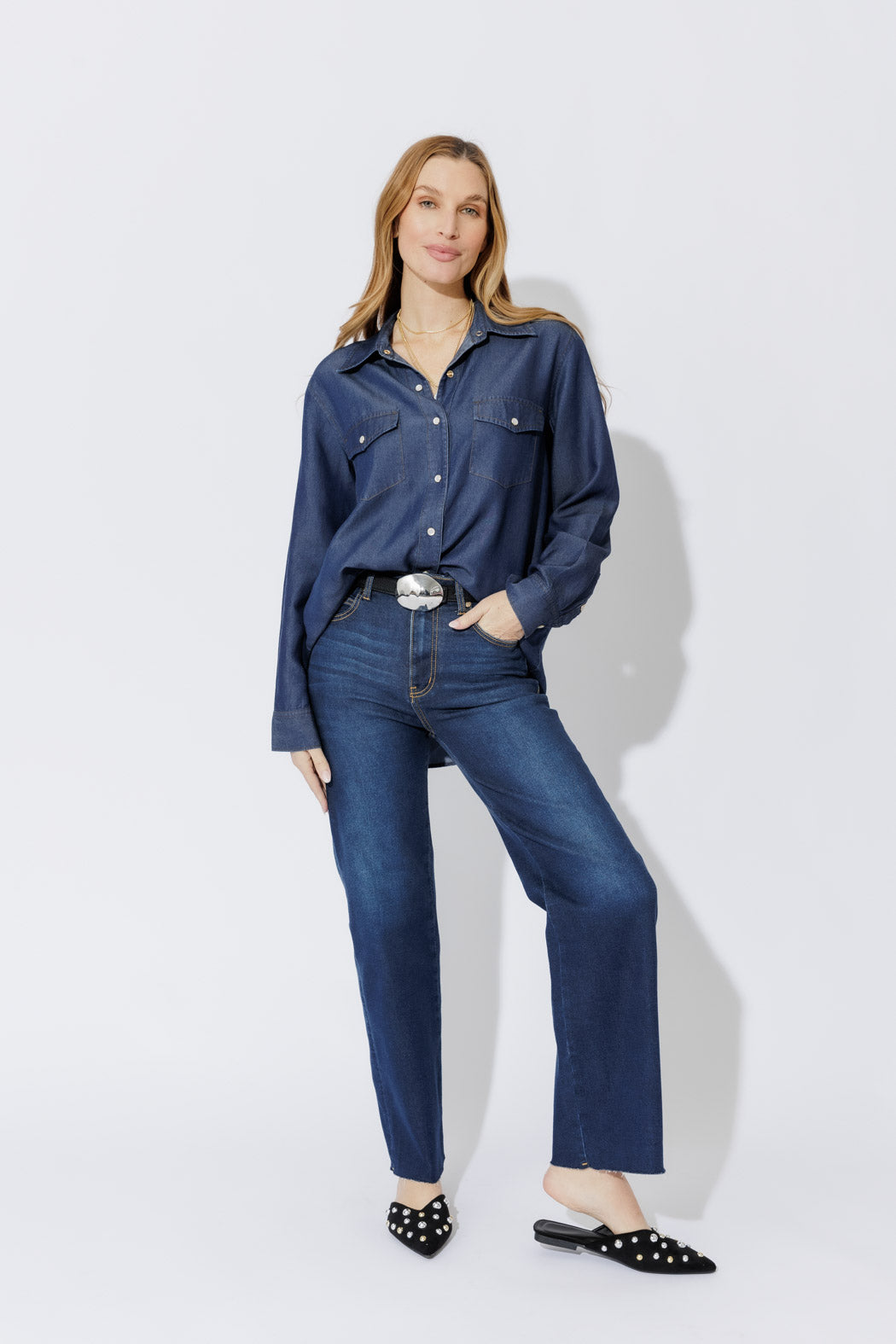Dark Denim Wide Leg Jean