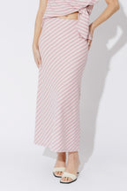 Pink Stripe Bias Skirt