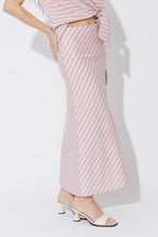 Pink Stripe Bias Skirt