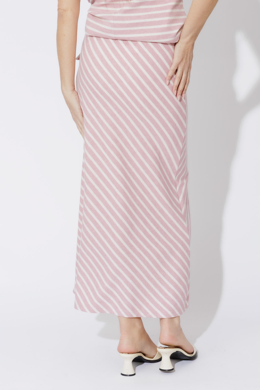 Pink Stripe Bias Skirt