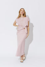 Pink Stripe Bias Skirt