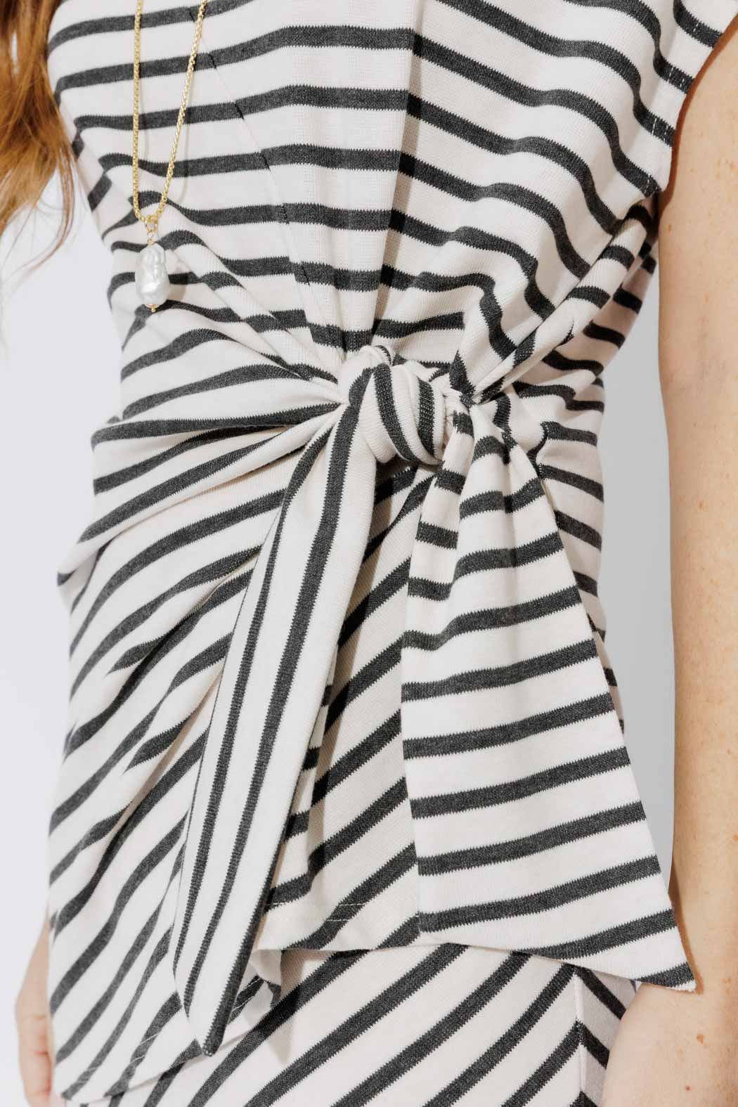 Charcoal Stripe Harlow Top