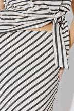 Charcoal Stripe Bias Skirt