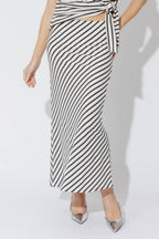 Charcoal Stripe Bias Skirt