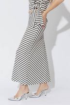 Charcoal Stripe Bias Skirt