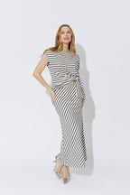 Charcoal Stripe Harlow Top