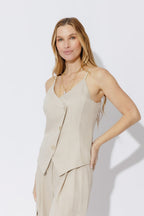 Oatmeal Linen Bustier Cami