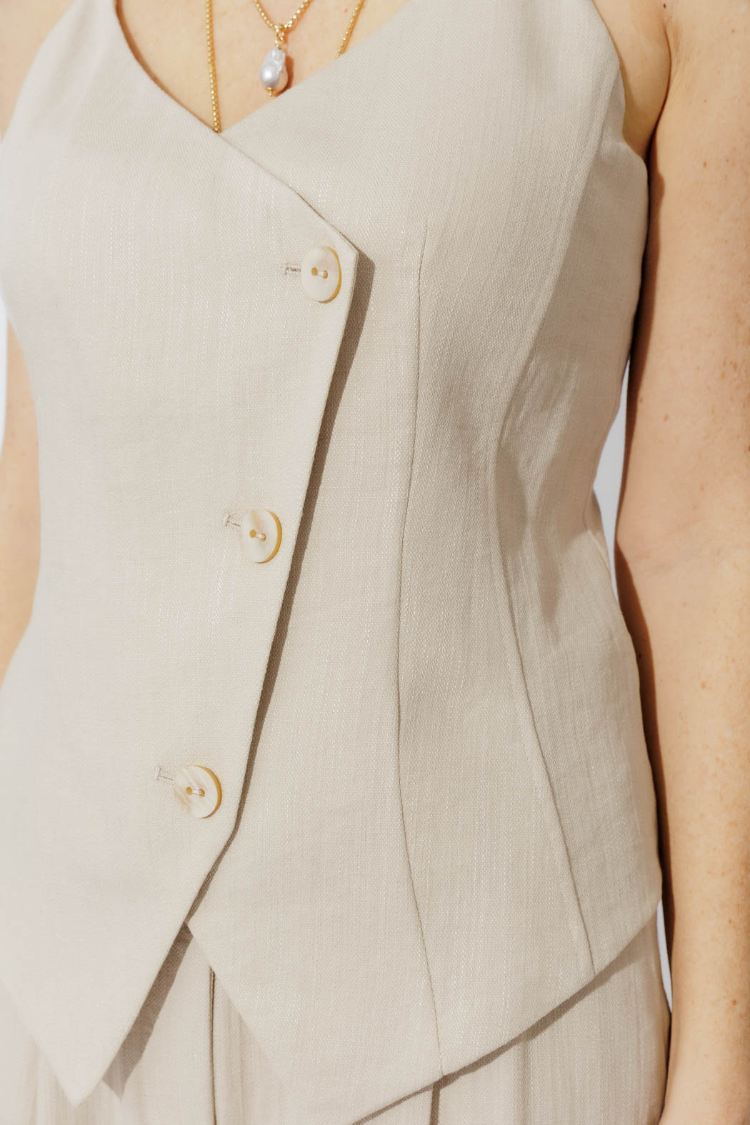 Oatmeal Linen Bustier Cami