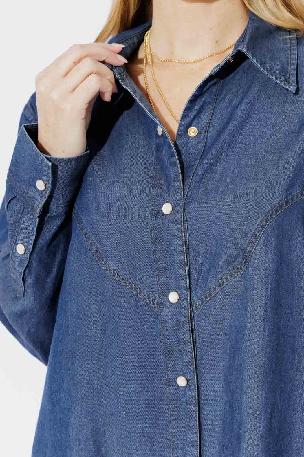 Dark Denim Cowboy Shirt Dark Denim