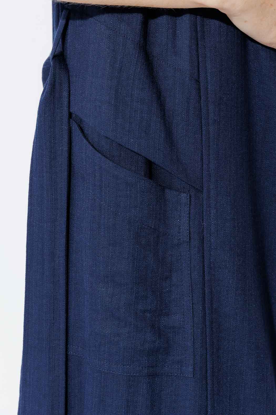 Navy Linen Trench Vest