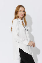 White Piped Collar Blogger Shirt