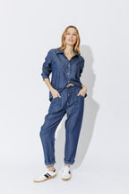 Dark Denim Tencel Dart Pant Dark Denim