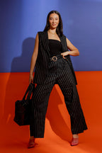 Black Stripe Linen Cleo Pant