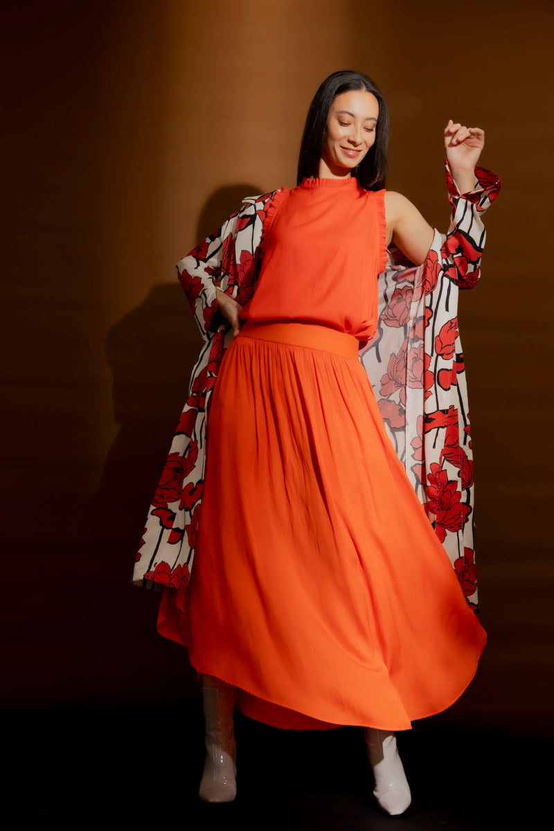 Orange Ruffle Cami
