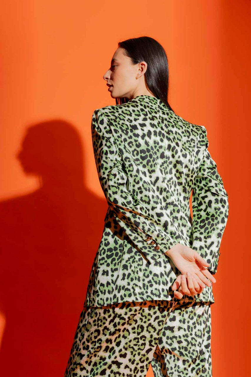 Green Animal Summer Blazer
