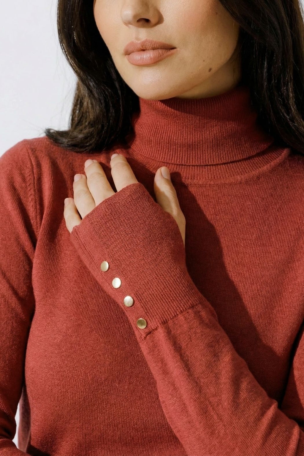 Sienna Fine Knit Roll Neck Top