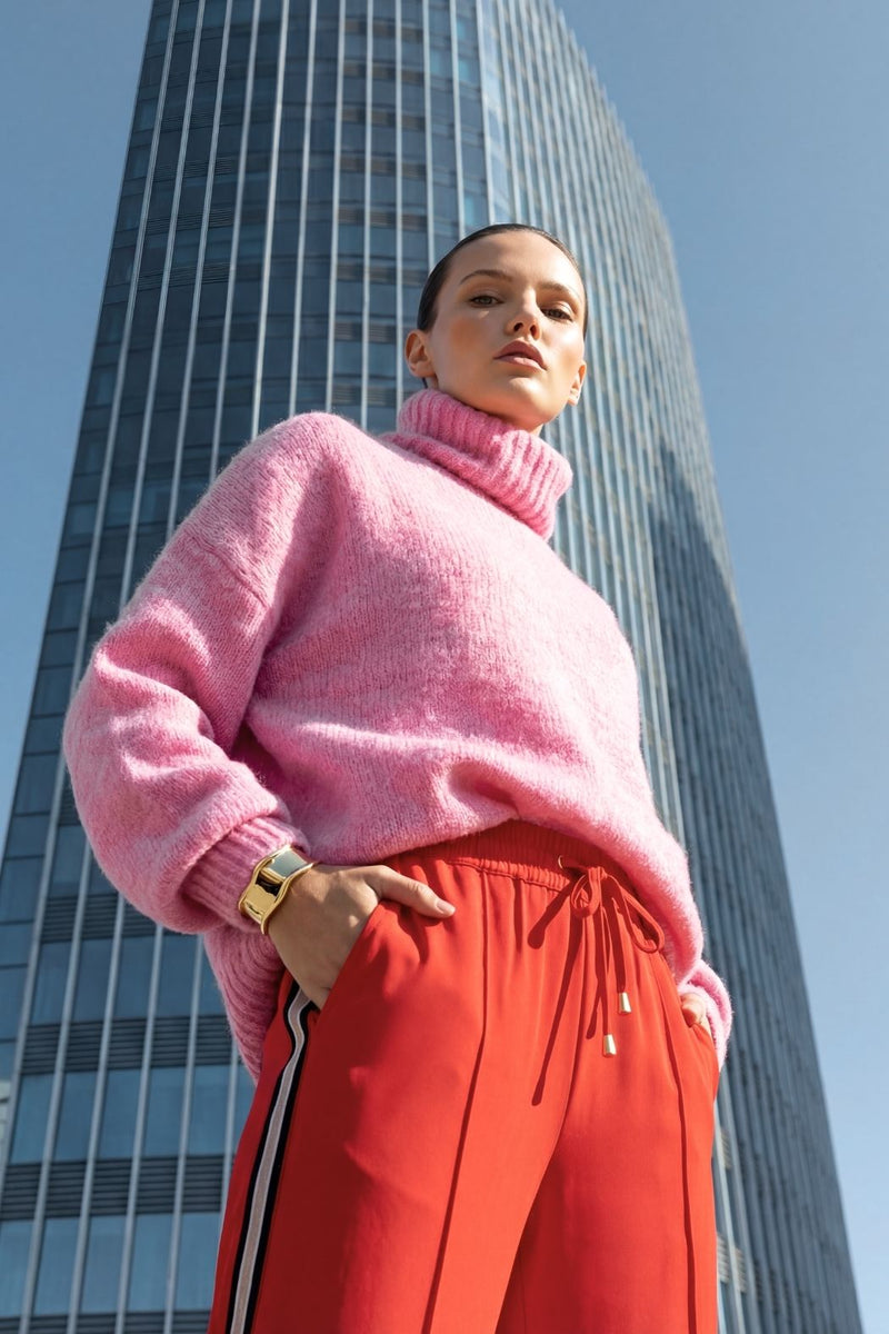 Pink Roll Neck Jumper