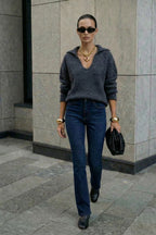 Charcoal Polo Knit Jumper