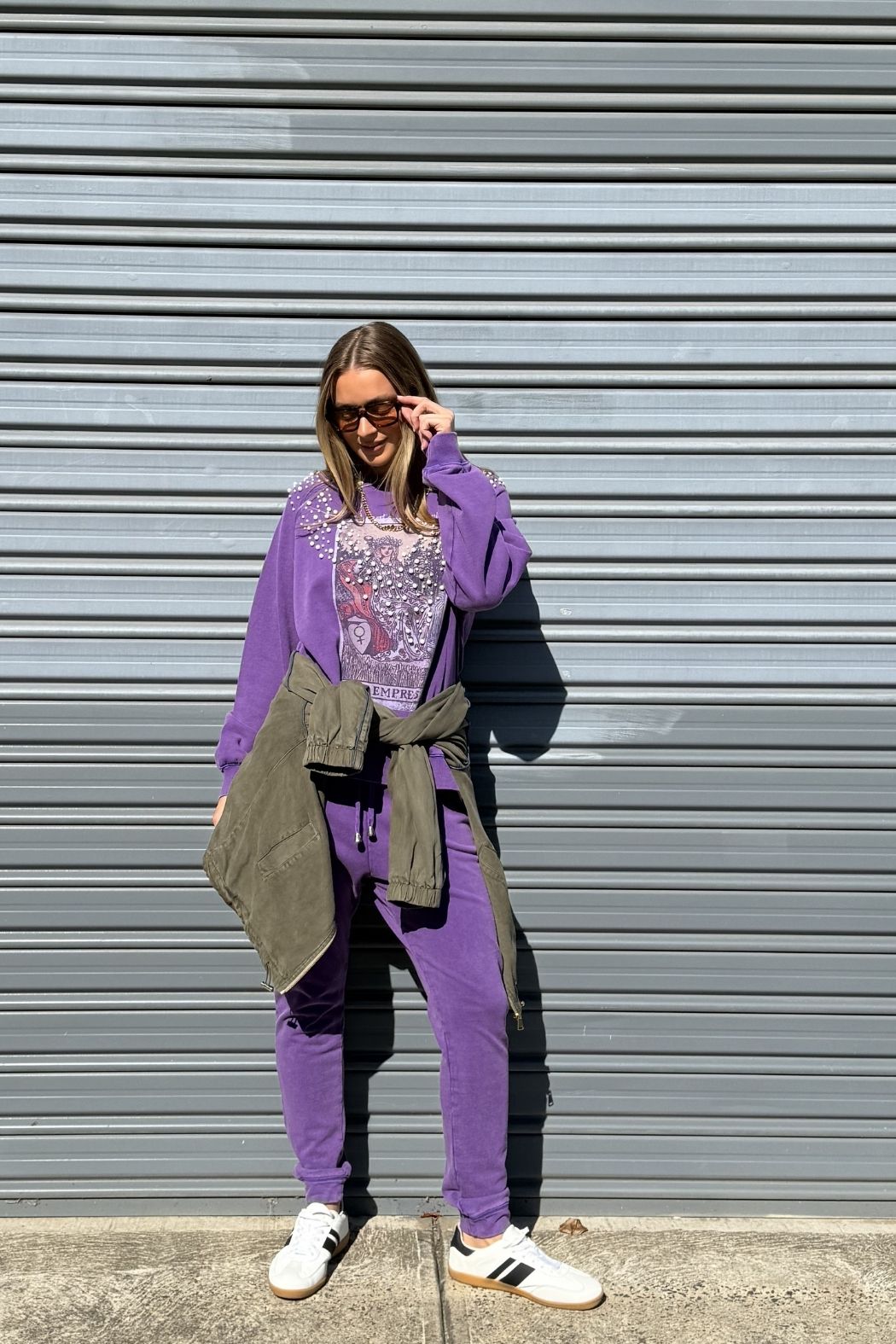 Purple Washed Cotton Lounge Pant