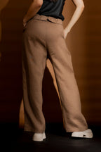 Coffee Luxury Linen Paperbag Pant