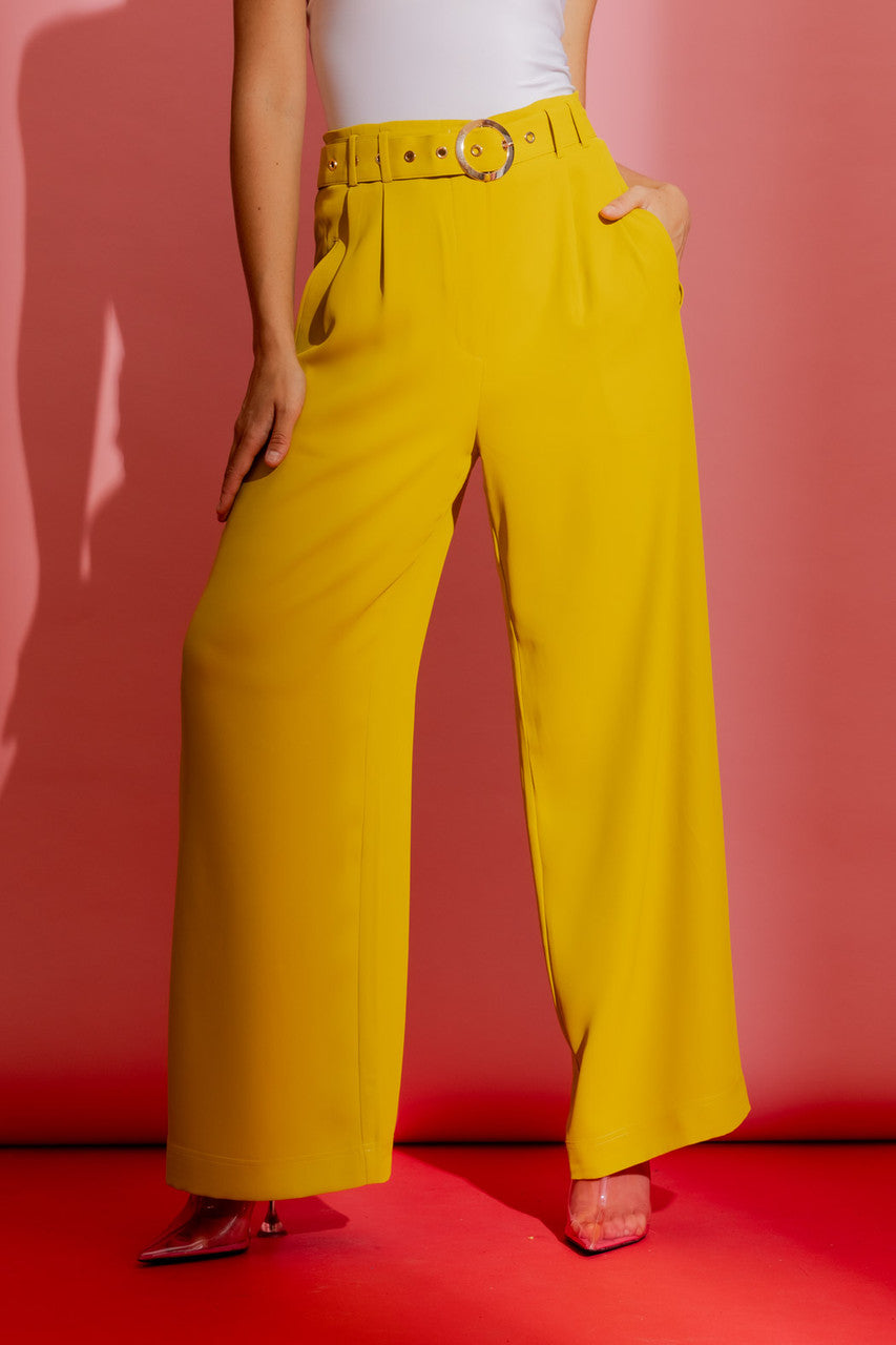 Charteuse Euro Cleo Pant Chartreuse