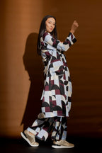 Blue/Merlot Retro Trench Coat