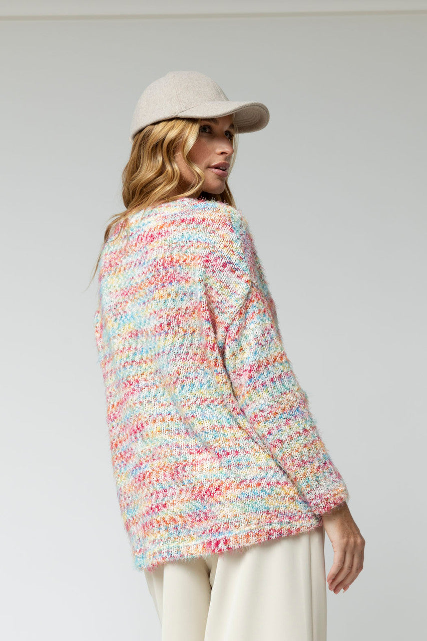 White Speckle Fluffy Pocket Cardi - Sale