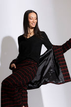 Black Sparkle V Neck Top- Sale