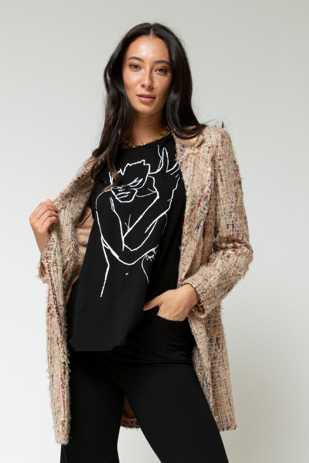 Black Bodycon T Shirt - Final Sale