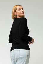 Black Long Sleeve Contour Top
