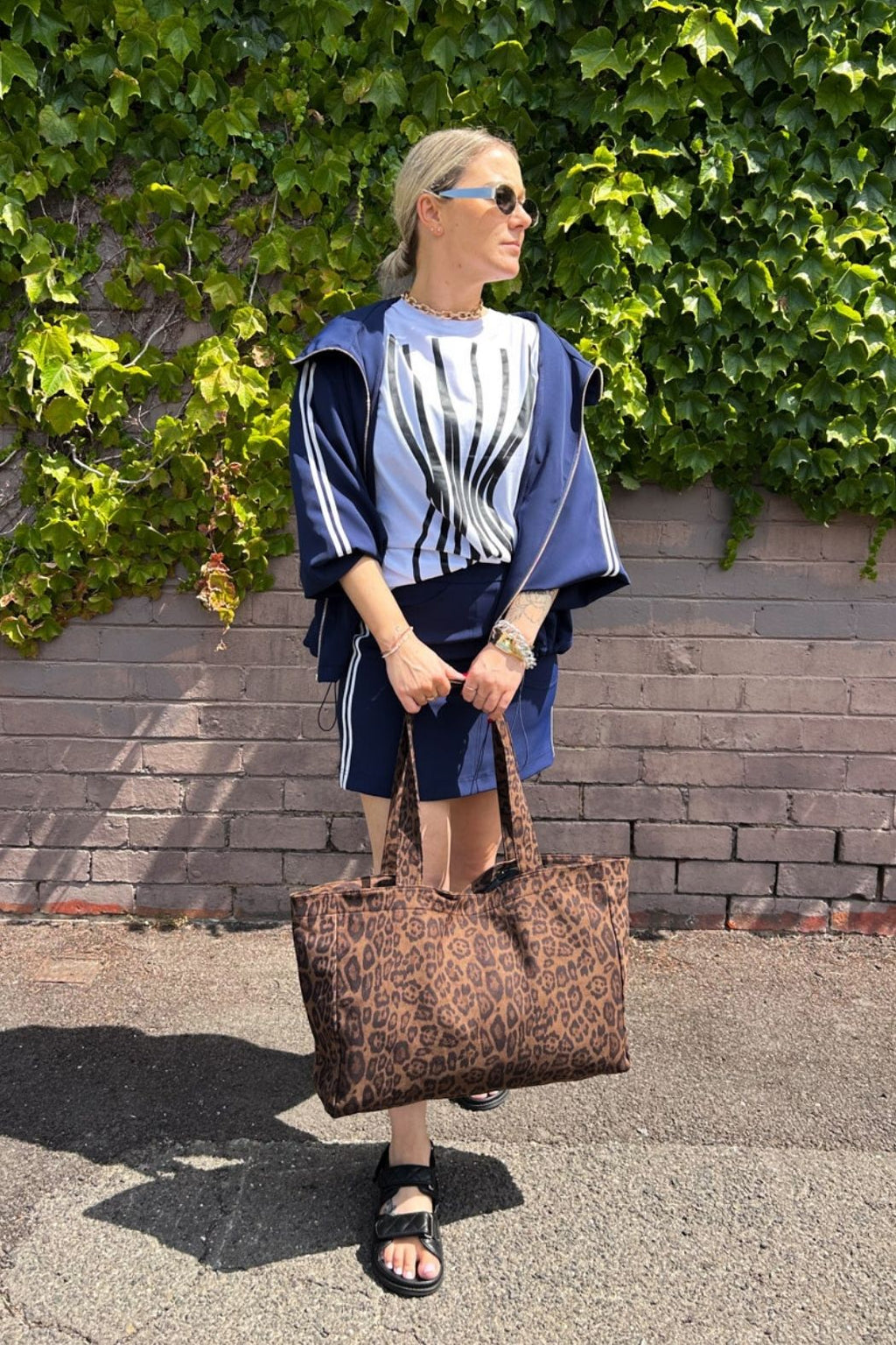 Leopard Vegan Suede Tote Bag