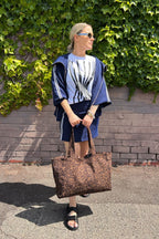 Leopard Vegan Suede Tote Bag