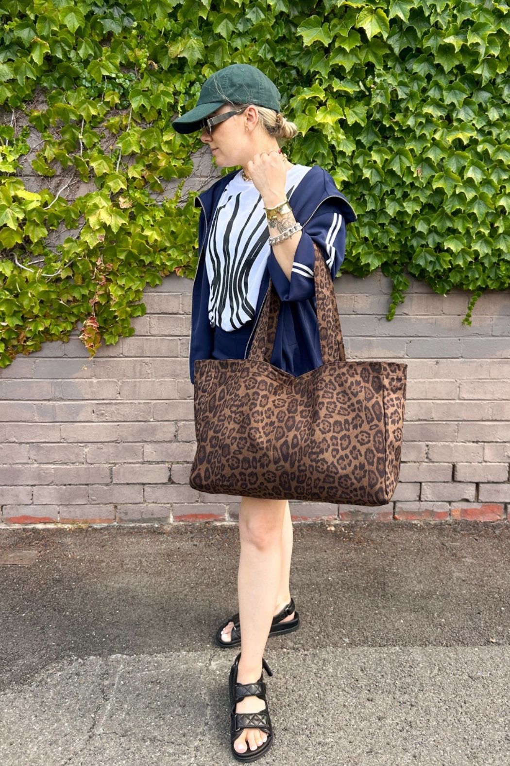 Leopard Vegan Suede Tote Bag