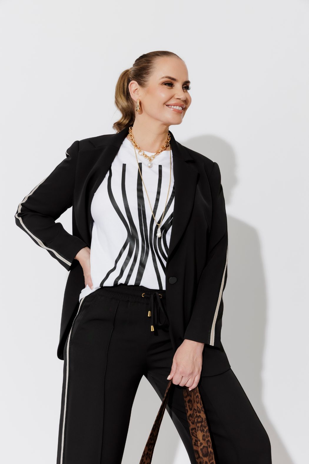 White Hourglass Lines T-Shirt