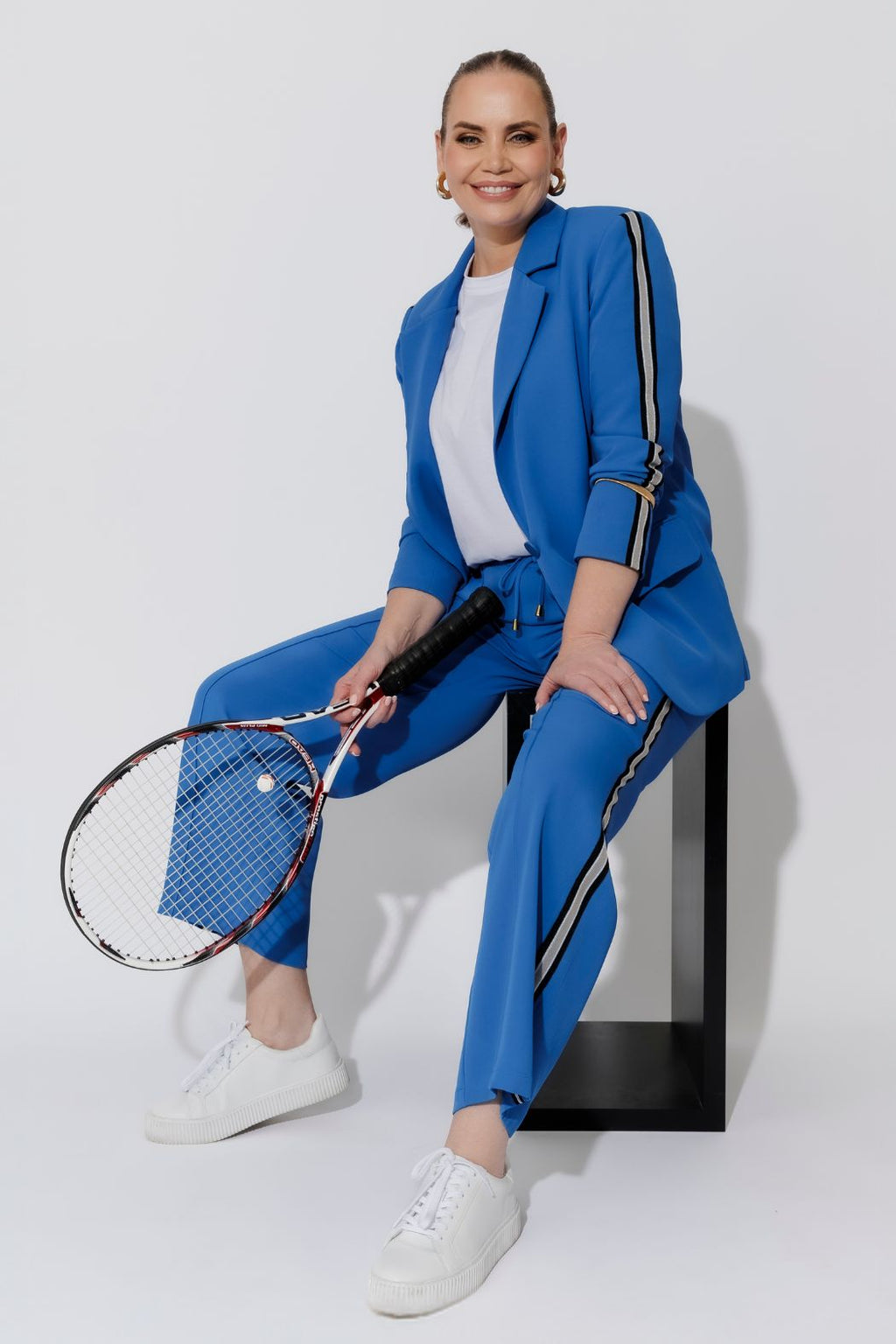 Electric Euro Stripe Boyfriend Blazer